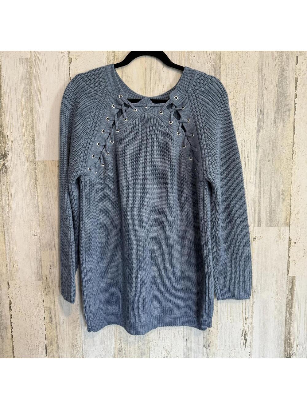 She + Sky Women's Small Lace-Up Detail Knit Sweater Pullover - Picture 1 of 12